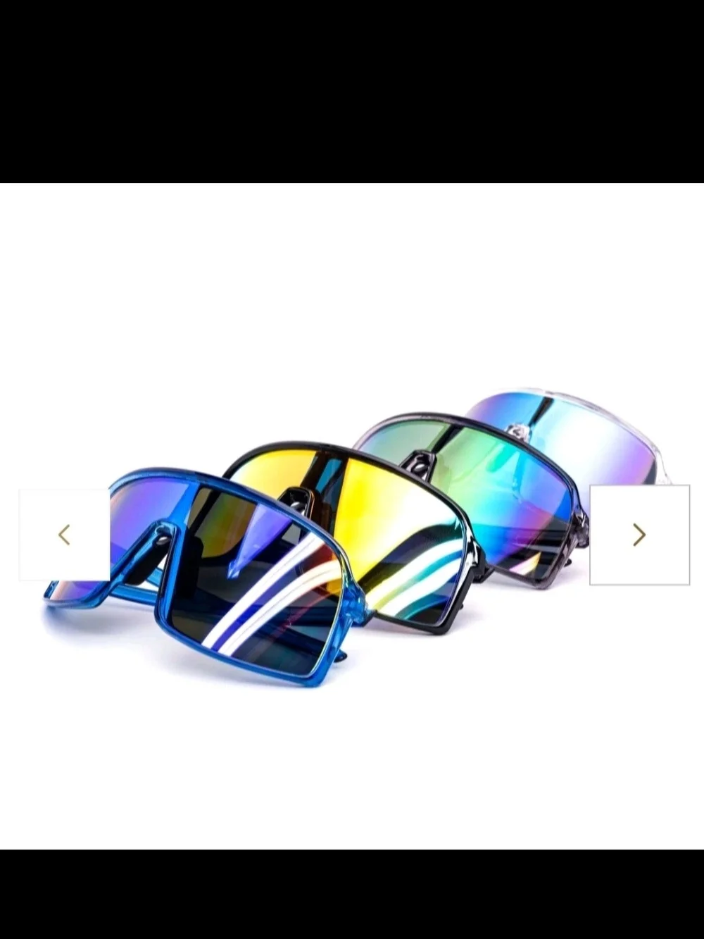 Cycling Sunglasses - Mirrored Blue Shield Lens